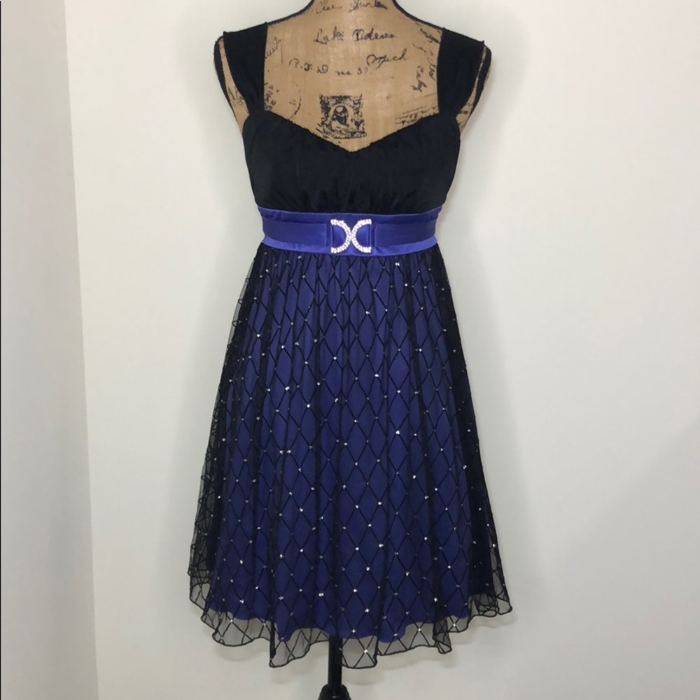 Satin & Chiffon Sparkle Dress Size Medium